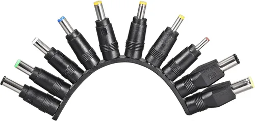 Vista 4 de uxcell Kit de adaptador de corriente de CC 10 unids 0.217 x 0.083 in Conector de barril convertidor de Jack 2Sets 5.5x2.1mm