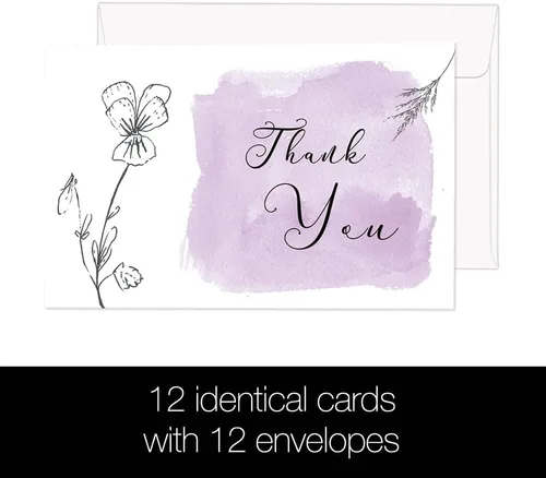 Vista 6 de Tree-Free Greetings Tarjetas de agradecimiento de condolencias, diseños artísticos, 12 tarjetas + sobres blancos, fabricadas en Estados Unidos