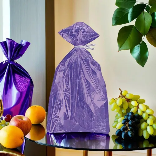 Vista 4 de Bolsas de celofán, color azul real, 30 unidades, talla única , Púrpura