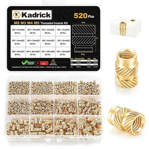 Vista 11 de 300 piezas de inserciones roscadas M2 M2.5 para plástico con puntas de ajuste térmico, kit de inserciones de ajuste térmico M2 y M2.5, inserciones