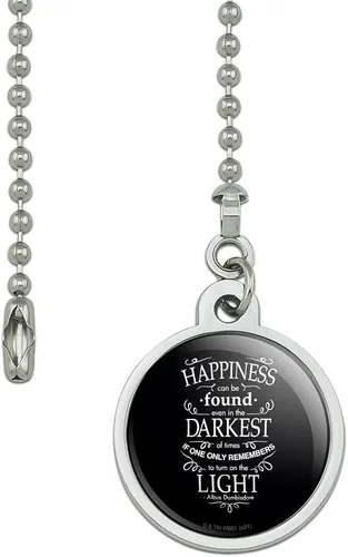 Vista 2 de GRAPHICS & MORE Harry Potter Happiness Quote Ventilador de techo y cadena de tracción de luz