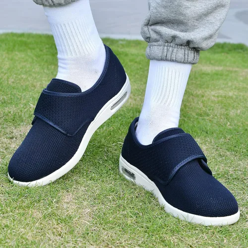 Vista 6 de W&LESVAGO Zapatillas para caminar diabéticas de ancho ancho ancho para mujer con cojín de aire, ligeras y ajustables para artritis pies hinchados