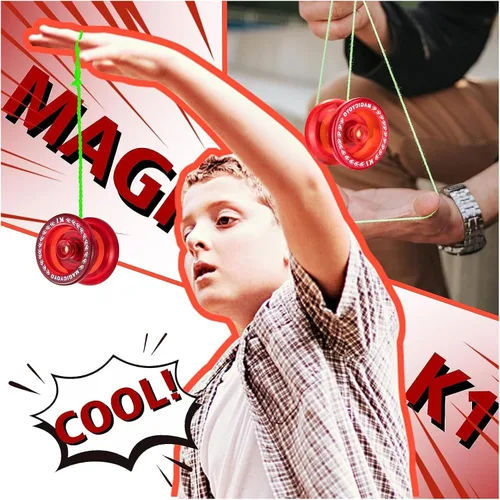 Vista 2 de Paquete de 3 yoyos para principiantes para niños, MAGICYOYO K1-Plus Responsive Yo Yos + 3 guantes de yoyo, 3 bolsas de yoyo, 18 cuerdas, todo en una