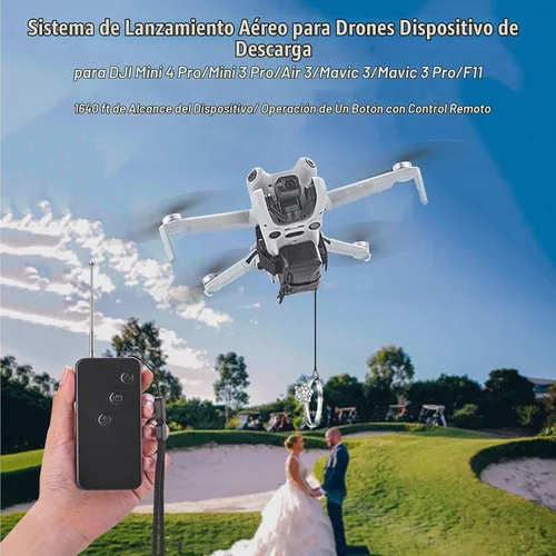 Vista 2 de Dispositivo de liberación de carga útil para drones DJI Mini 4 Pro/Mini 3 Pro/Air 3S/Air 3/Mavic 3/Mavic 3 Pro Drone Clip dispositivo de transporte