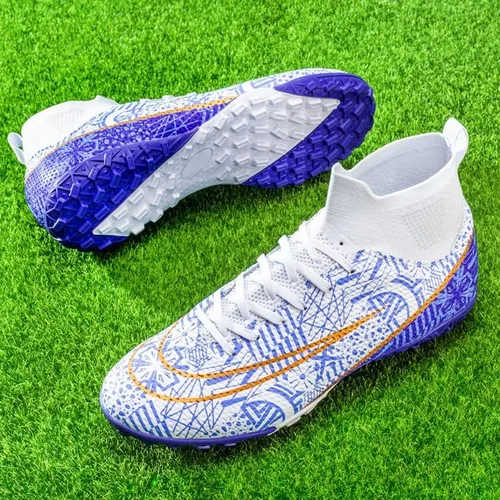 Vista 4 de Tacos de fútbol para niños y niñas, cómodos zapatos de fútbol para interiores y exteriores, interiores, competición, unisex
