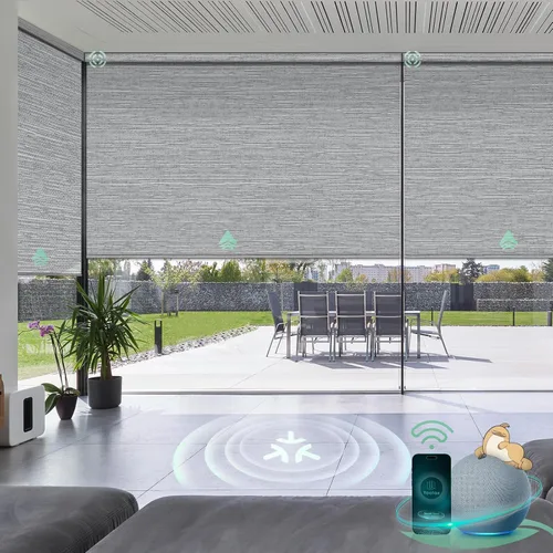 Vista 18 de Yoolax Persianas Inteligentes, Persianas Enrollables Motorizadas Matter Opacas Blackout Automáticas para Ventanas, Persianas Motorizadas Compatibles
