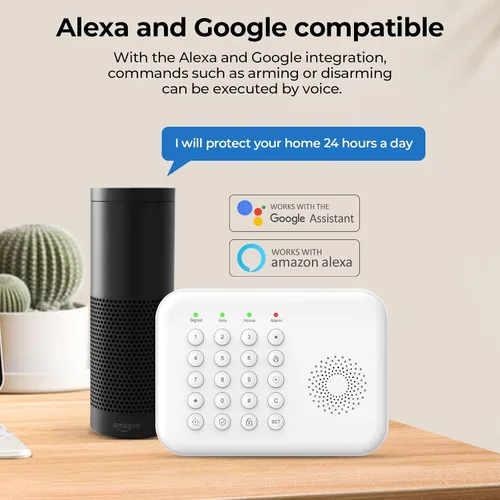 Vista 8 de PGST Sistema de alarma para el hogar, sistema de alarma para seguridad en el hogar, control remoto inalámbrico WiFi, aplicación de alerta, sensor