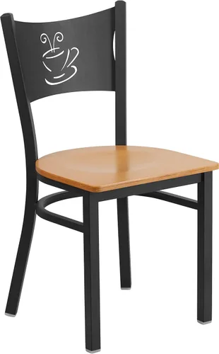 Vista 18 de Flash Furniture HERCULES Series Silla de restaurante de metal con respaldo de café negro - Asiento de vinilo burdeos Asiento de vinilo borgoña/marco