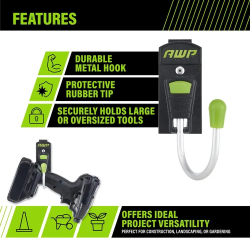 Vista 8 de AWP Monster Tool Hook, 1 paquete, soporte de clip de cinturón de metal