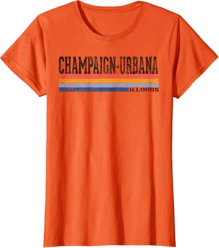 Vista 68 de clásico 1980s estilo champaign-urbana Illinois T Shirt, hombre 2XL, Blanco