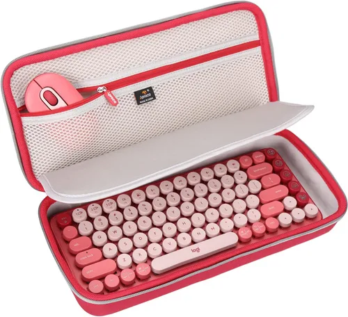 Vista 9 de Aproca Funda compatible con teclado inalámbrico mecánico Logitech POP Keys y teclado inalámbrico POP, teclado inalámbrico K2, bolsa de Negro