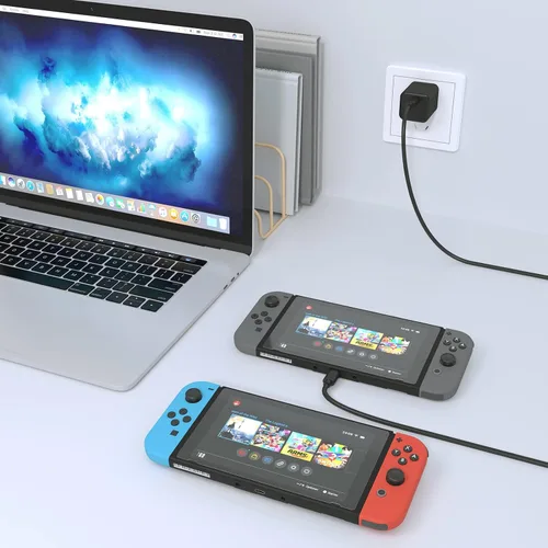 Vista 4 de Cargador de repuesto para interruptor de 10 pies para Nintendo Switch PD, adaptador de cable de carga rápido, diseñado para Nintendo SwitchSwitch