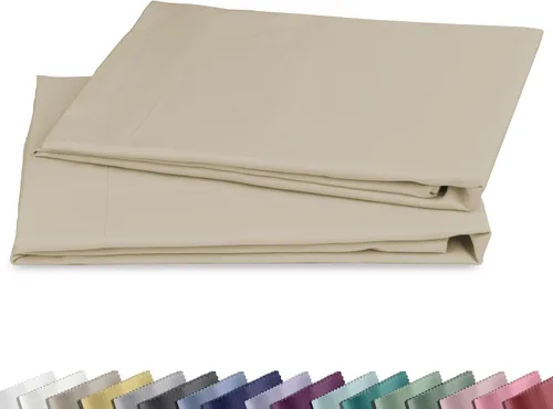 Vista 11 de California Design Den Juego de 2 fundas de almohada estándar tamaño Queen - 100% algodón, juego de 2 fundas de satén suave, se adapta a almohadas