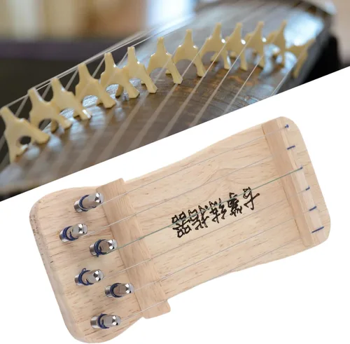 Vista 6 de Guzheng - Entrenador de dedos portátil de 6 cuerdas, mini herramienta de práctica de dedos Guzheng, ejercicio fortalecedor de código de madera