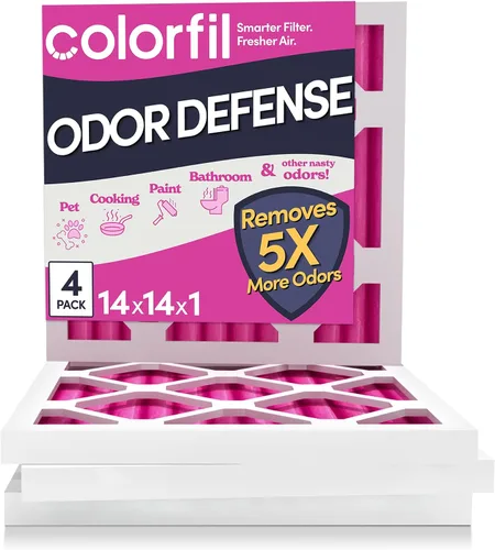 Vista 45 de Colorfil - Filtro de aire de 12 x 12 x 1 pulgadas, filtros que cambian de color para olores de gatos y perros, filtro de aire acondicionado MERV 8