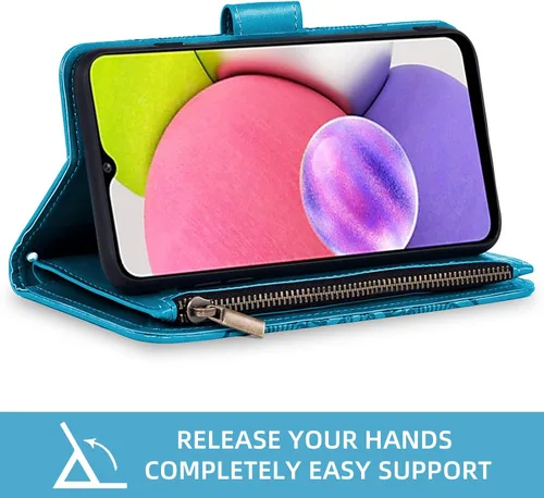 Vista 4 de Asuwish Funda de teléfono para Samsung Galaxy A03s versión de EE. UU. 5G 2022 con protector de pantalla de vidrio templado y tarjetero abatible