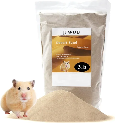 Vista 8 de Arena de baño para hámster, 3lb arena del desierto libre de polvo o arena para orinal para hámster, chinchillas, jerbo, hámster sirio, ratones, Beige