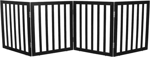 Vista 15 de Puerta para perros para interiores, valla independiente para perros, para la casa, puertas, pasillos o escaleras, puerta para mascotas plegable