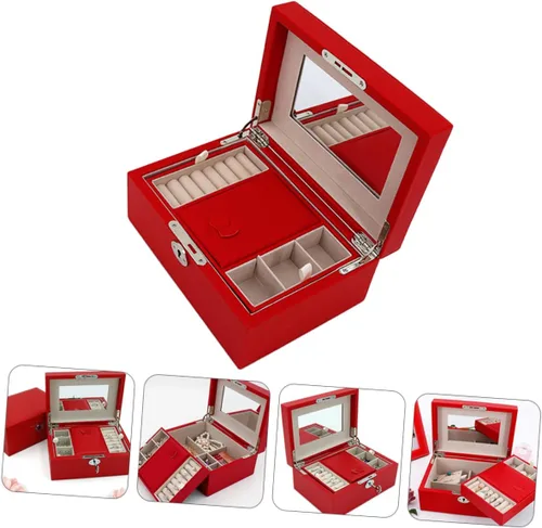 Vista 8 de BESPORTBLE 1pc Jewelry Box Joyero Para Mujer Bracelet Jewelry Box Travel Jewelry Box Watch Display Box Jewellery Display Case Ring Organizer Box Pu