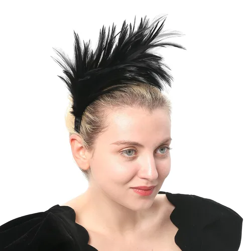 Vista 7 de FELIZHOUSE - Tocado de plumas de los años 20, diadema para mujeres y niñas estilo Kentucky Derby, para bodas, fiestas de té y disfraces, Tocado