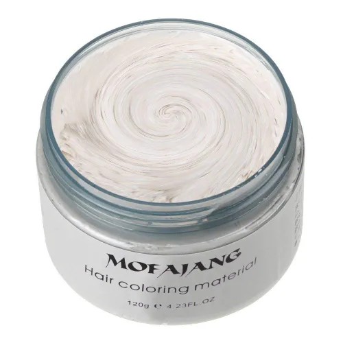 Vista 15 de NYKKOLA Cera unisex para el cabello, tinte de color crema para peinar, pomada de peinado natural, lavable temporal, fiesta cosplay (gris mate ceniza)