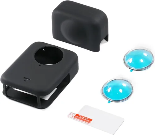 Vista 8 de Funda protectora de silicona con tapa para lente, película de pantalla compatible con accesorios de cámara de acción OSMO 360