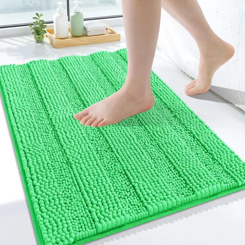 Vista 55 de Grandaily Alfombras de baño de felpilla a rayas de 24 x 16 pulgadas, extra gruesas y suaves, absorbentes, parte trasera de goma, alfombra de ducha