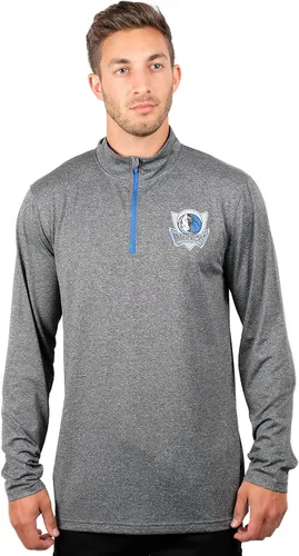 Vista 47 de Ultra Game Camiseta oficial de la NBA de manga larga con cremallera corta para hombre Gris Caliente Carbón