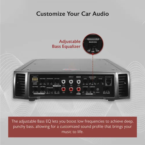 Vista 5 de Rockville RXH-F5 amplificador para auto de 5 canales de 3200W, RMS certificado por dyno, con fuente de alimentación MOSFET, condensadores ELNA