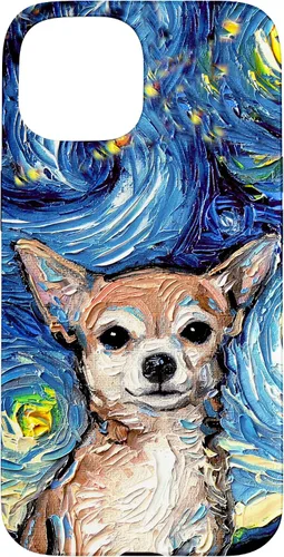 Vista 6 de Aja - Funda para iPhone 17, diseño de perro de noche estrellada, color marrón