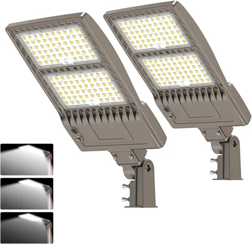 Vista 11 de BBESTLED 400W/320W/240W luces LED para estacionamiento con brazo y montaje deslizante, iluminación exterior del atardecer al amanecer, luz