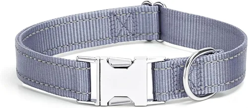 Vista 17 de Love Dream Collar reflectante para perro con hebilla de metal, collar de nailon ajustable de seguridad con hebilla de liberación rápida resistente