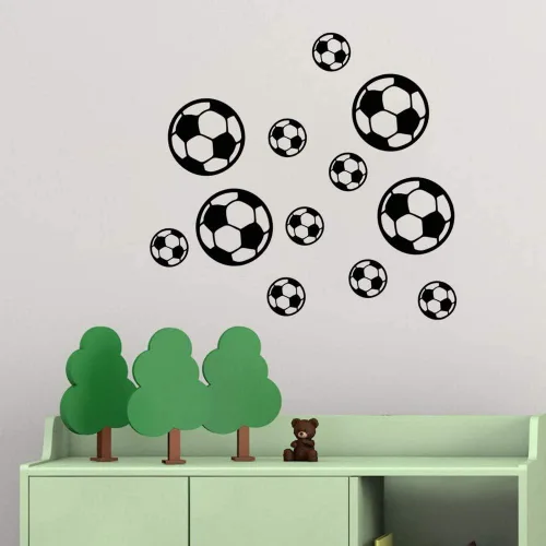 Vista 9 de SITAKE 43 calcomanías de fútbol, calcomanías de pelota de fútbol para niños, calcomanías para habitación de niños, calcomanías de pared de fútbol