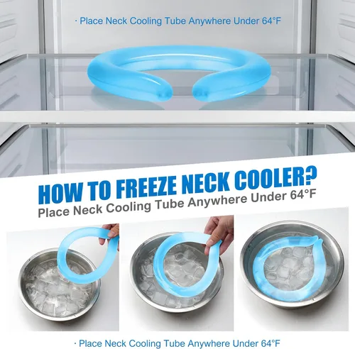 Vista 4 de Enfriador de cuello, tubo de enfriamiento portátil para climas extremadamente calurosos y calor de verano, gel de hielo frío manos libres