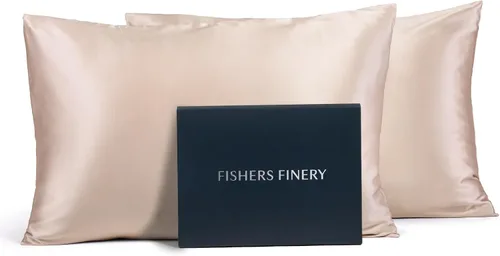 Vista 28 de Fishers Finery Funda de almohada de seda de morera 100% pura de 25mm (Rojo King)