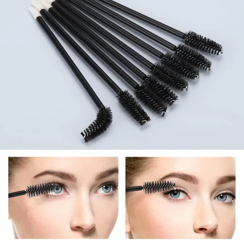 Vista 3 de 100 varitas de rímel desechables de doble extremo, cepillo de labios, aplicador de lápiz labial, carretes de cejas para extensiones de pestañas