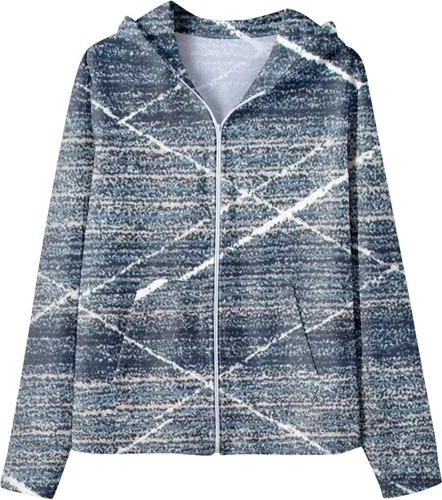 Vista 3 de Sudaderas con capucha con cremallera para hombre, sudadera deportiva de algodón con capucha y estampado cálido