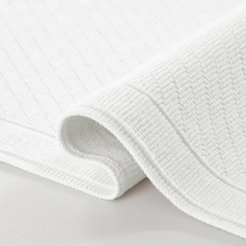 Vista 8 de Arkwright Alfombra de baño 100% algodón - Diseño tejido con textura elegante y alta absorción, alfombrilla de baño con respaldo antideslizante