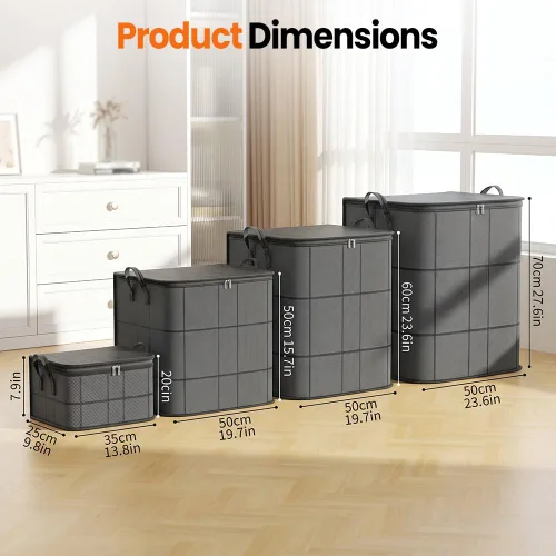 Vista 6 de Foldable Storage Bags with Zipper, Large Capacity Moving Bags，1：Large