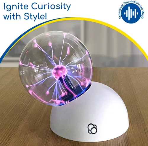 Vista 6 de Thames & Kosmos La Bola de Plasma Esencial de STEM Dispositivo Científico Clásico, Esfera de Vidrio Fresca de 5 Pulgadas, Espectáculo de Luz