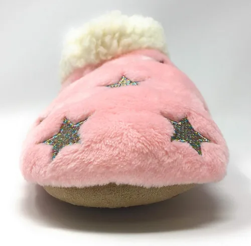 Vista 6 de JYinstyle Womens The Starz Plush Slippers, Cute Fuzzy Sherpa Slippers, Glitter and Stars House Indoor Shoes