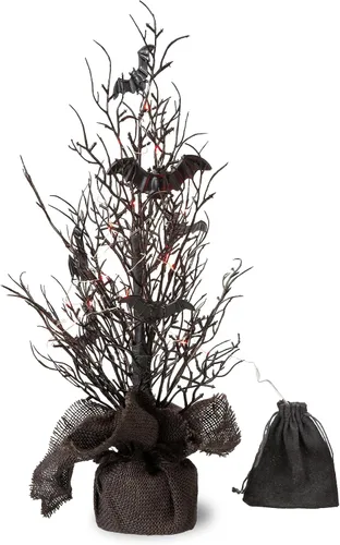 Vista 15 de Glitzhome Árbol de mesa de bayas rojas de Navidad de 16 pulgadas de alto con base de arpillera, centro de mesa decorativo de bayas para Navidad Día
