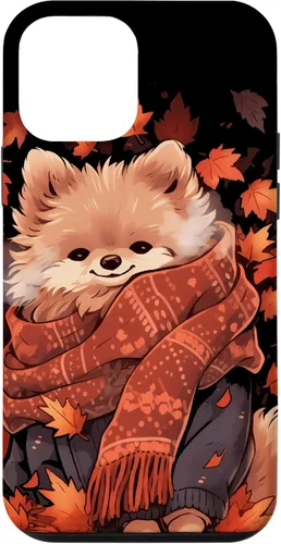Vista 16 de Pomeranian Pom Autumn Fall Leaves Dog Thanksgiving Case for iPhone 17