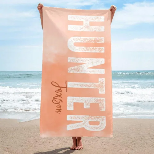 Vista 10 de Toalla de playa personalizada con nombre para playa, piscina, diversión de verano, regalos para niños, adultos y parejas (azul)