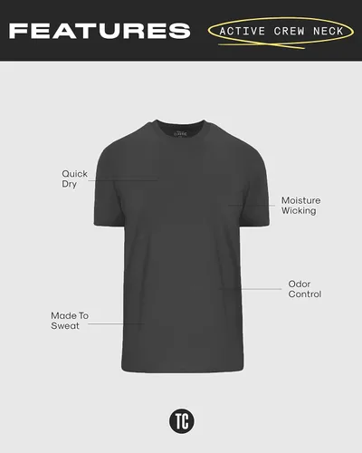 Vista 7 de True Classic Tees Active Quick Dry Mens T Shirt Premium Fitted Athletic T Shirts Shirts for Men Crew Neck