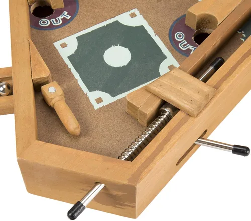 Vista 5 de Juegos de Pinball de Béisbol de Mesa - Juguete de Arcade Retro de Deportes Clásicos en Miniatura de Madera para Coleccionistas Adultos y Niños