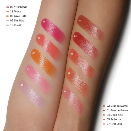 Vista 8 de Oulac Lápiz Labial Rosa Hidratante con Brillo - Lápiz Labial Hidratante Bálsamo Labial Tintado Brillante, Acabado Brillante Transparente Jugoso