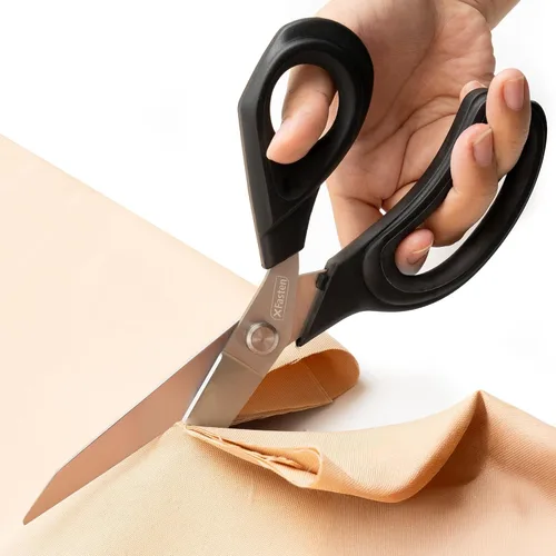 Vista 11 de XFasten Tijeras de sastre profesionales de alta resistencia, 9.5 pulgadas, tijeras de modista ultra afiladas para corte de tela Tijeras de coser