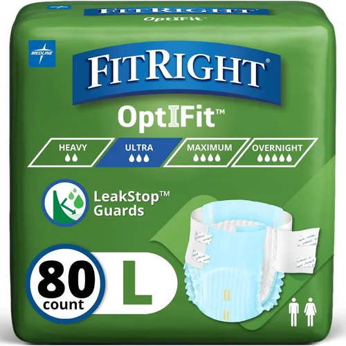 Vista 10 de FitRight Pañales para adultos, Absorción Ultra Fuerte, S (Talla de cintura 20in-32in), 20 unidades, calzoncillos OptiFit para incontinencia
