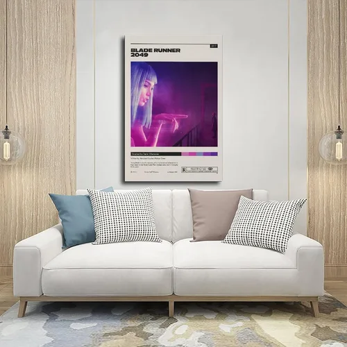 Vista 5 de Falyan Blade Runner 2049 - Póster de película artística en lienzo para decoración de dormitorio, paisaje deportivo, oficina, habitación, regalo, sin